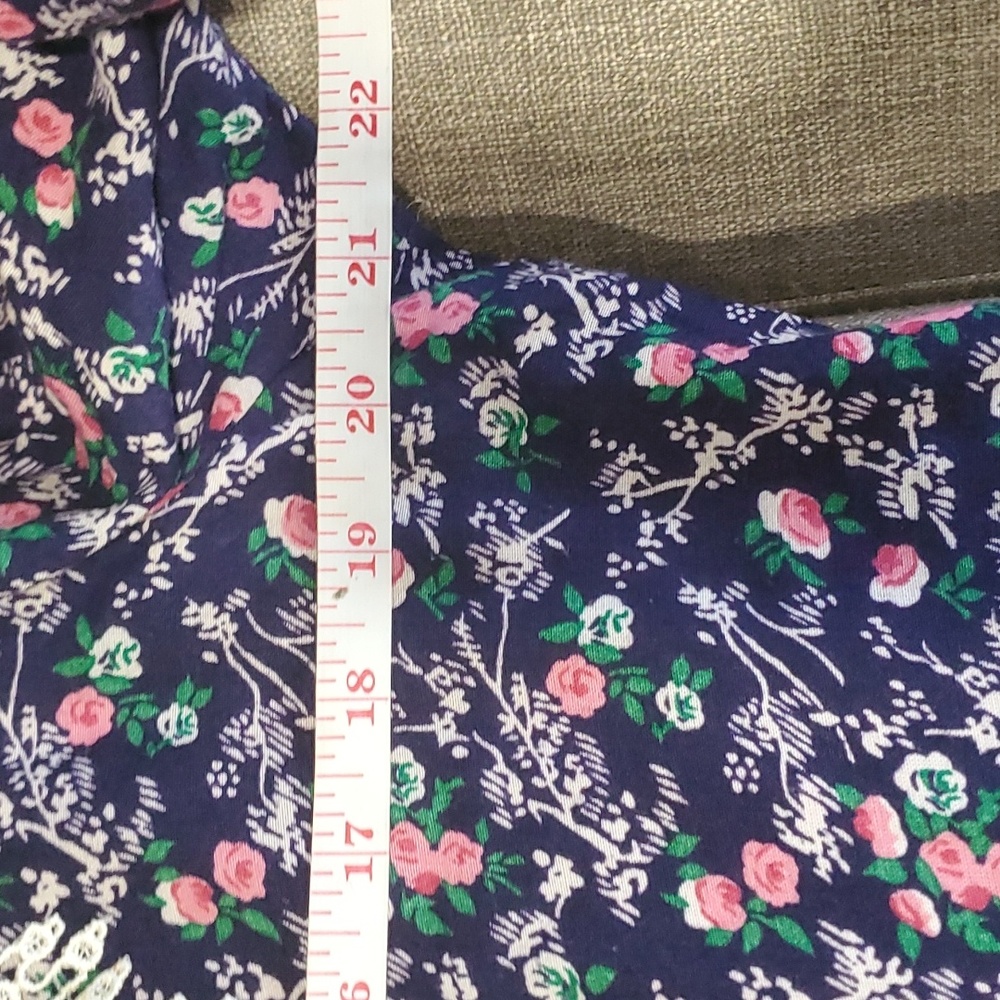 Patty O'neil vintage midi/maxi women's blue floral dress size 14 - Picture 16 of 17